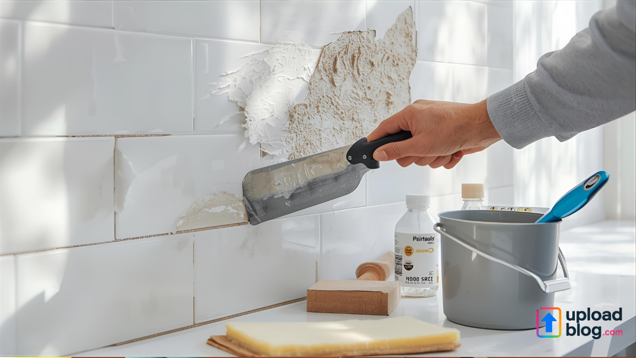 how to remove tile glue from wall